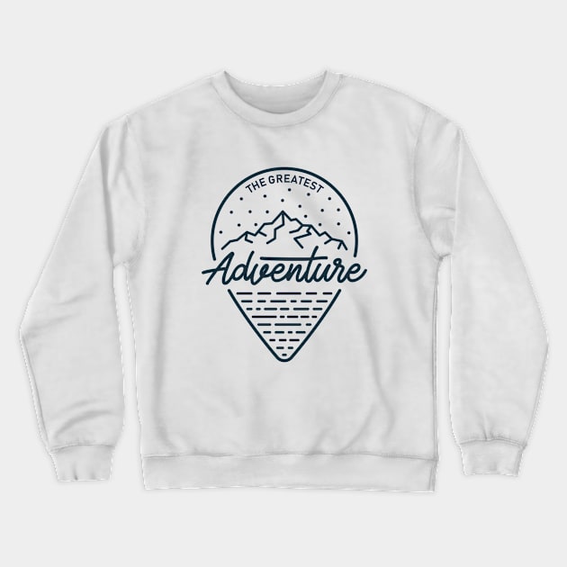 The Greatest Adventure (Black) Crewneck Sweatshirt by VEKTORKITA